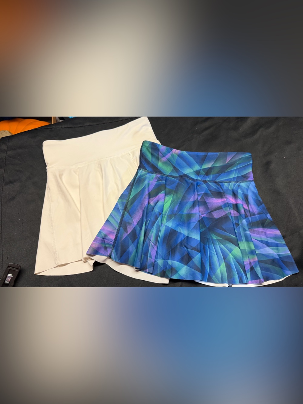 Pleated Blue Geometric Print Skirt - girl’s Skirt